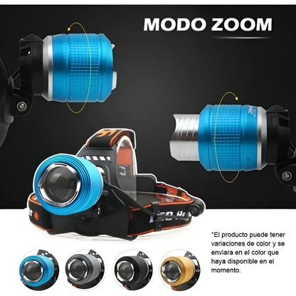 Linterna Frontal Recargable Foco Minero Con Carga De Auto Foco Led Para Cazar