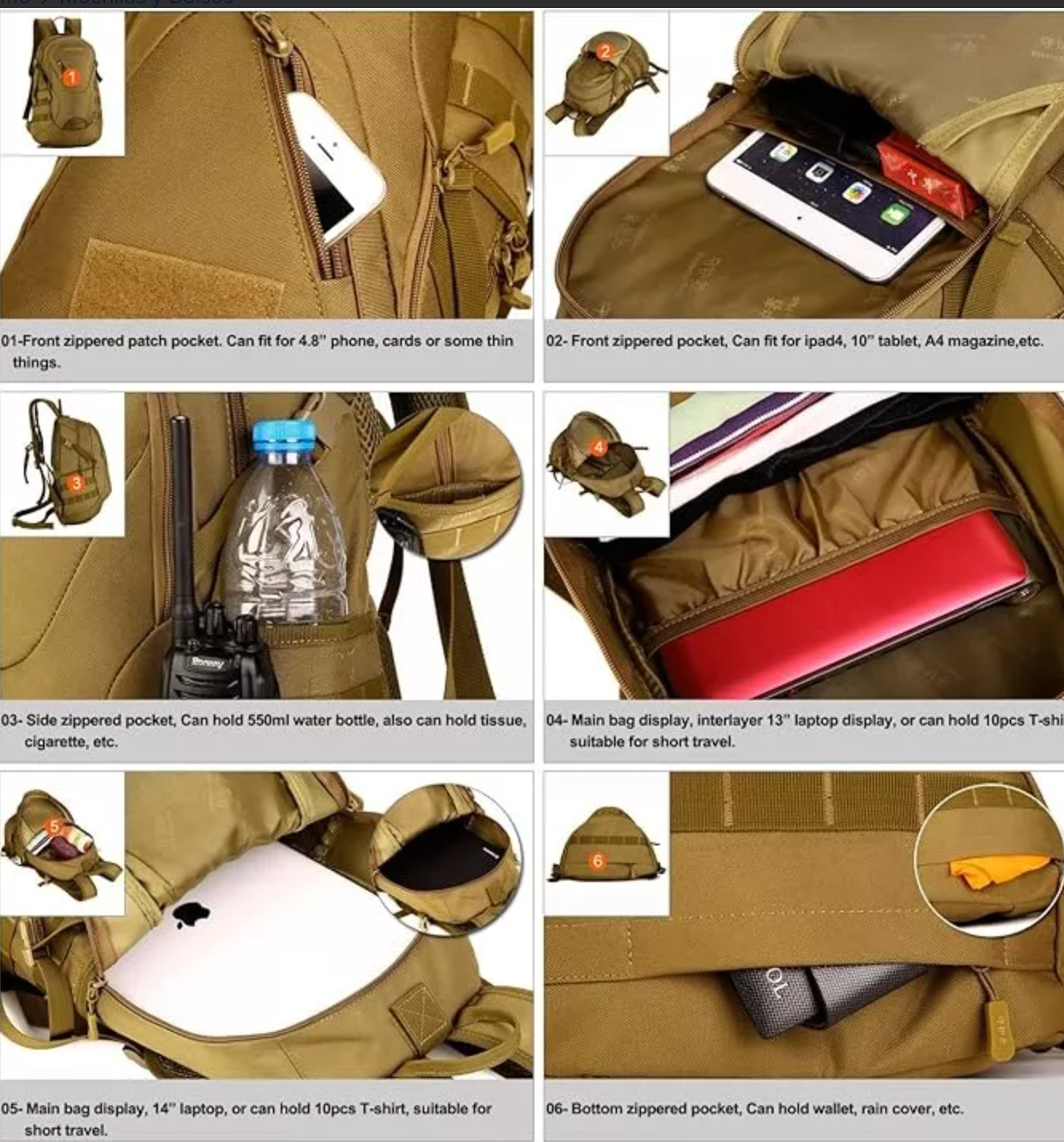 Mochila Tactica Mochila Militar Mochila Viajes 20 Litros