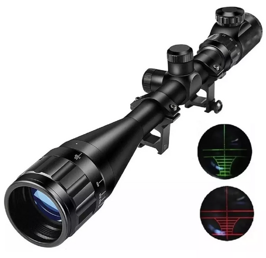 Mira Telescopica Rifles Pcp Caza Iluminada 6-24x50 Riel 11mm