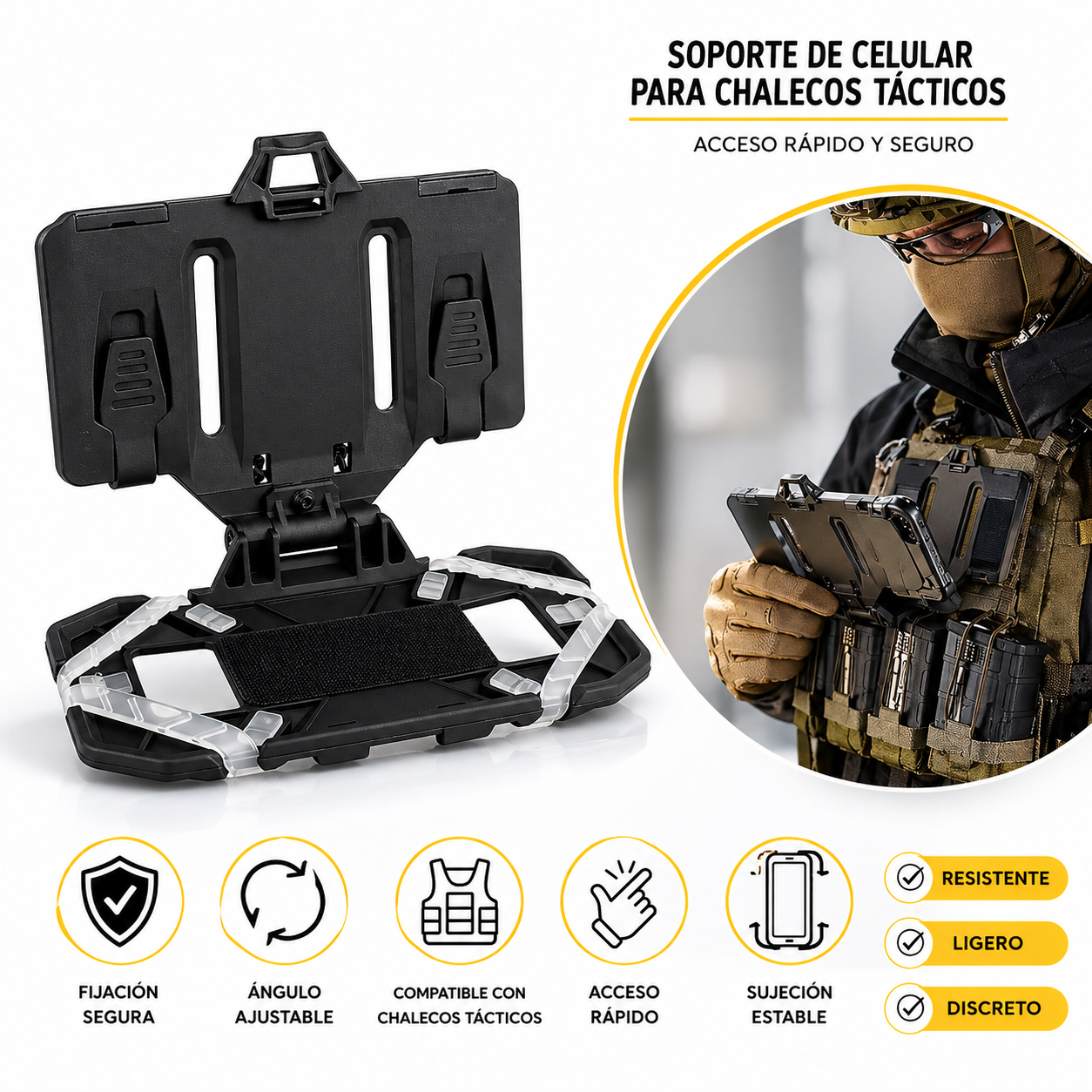 Soporte De Telefono Para Chaleco Soporte Tactico Universal