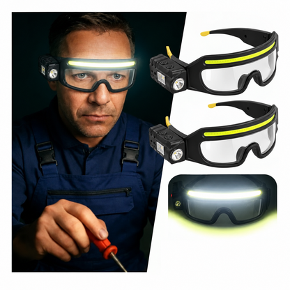 Linterna Trabajo Linterna Gafa Linterna Recargable Sensor Blanco