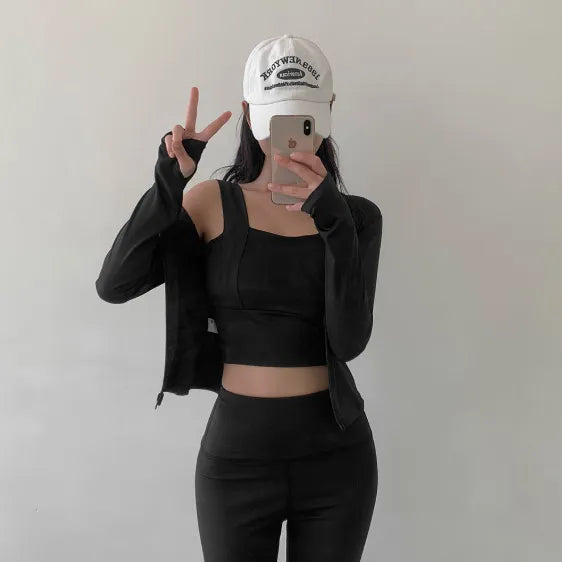 Conjunto Deportivo 3 Piezas Buzo Poleron Gym Top Deportivo
