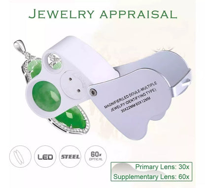 Lupa Geologica Lupa Con Luz Led Lupa Joyero Lupa 30x 60x