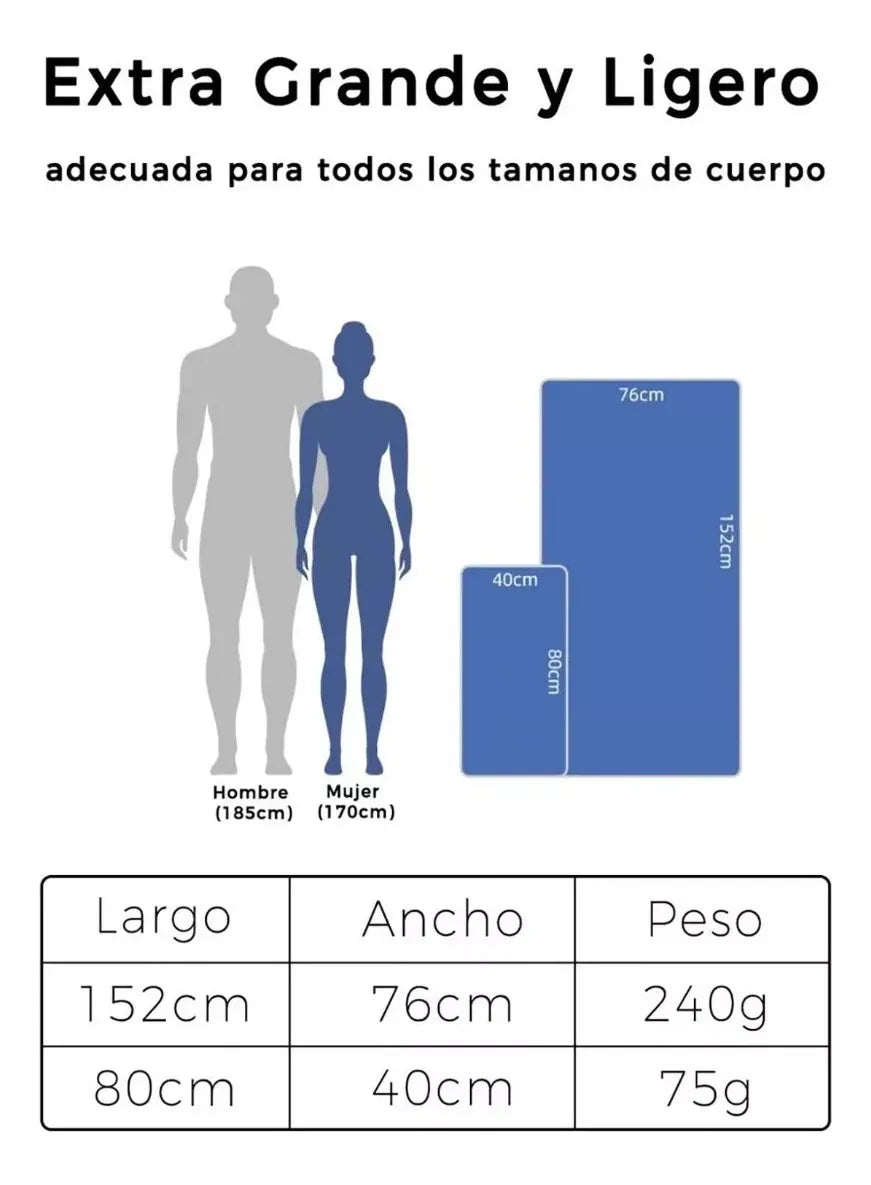 Pack 2 Toallas Microfibra Viaje Deportiva Secado Rapido