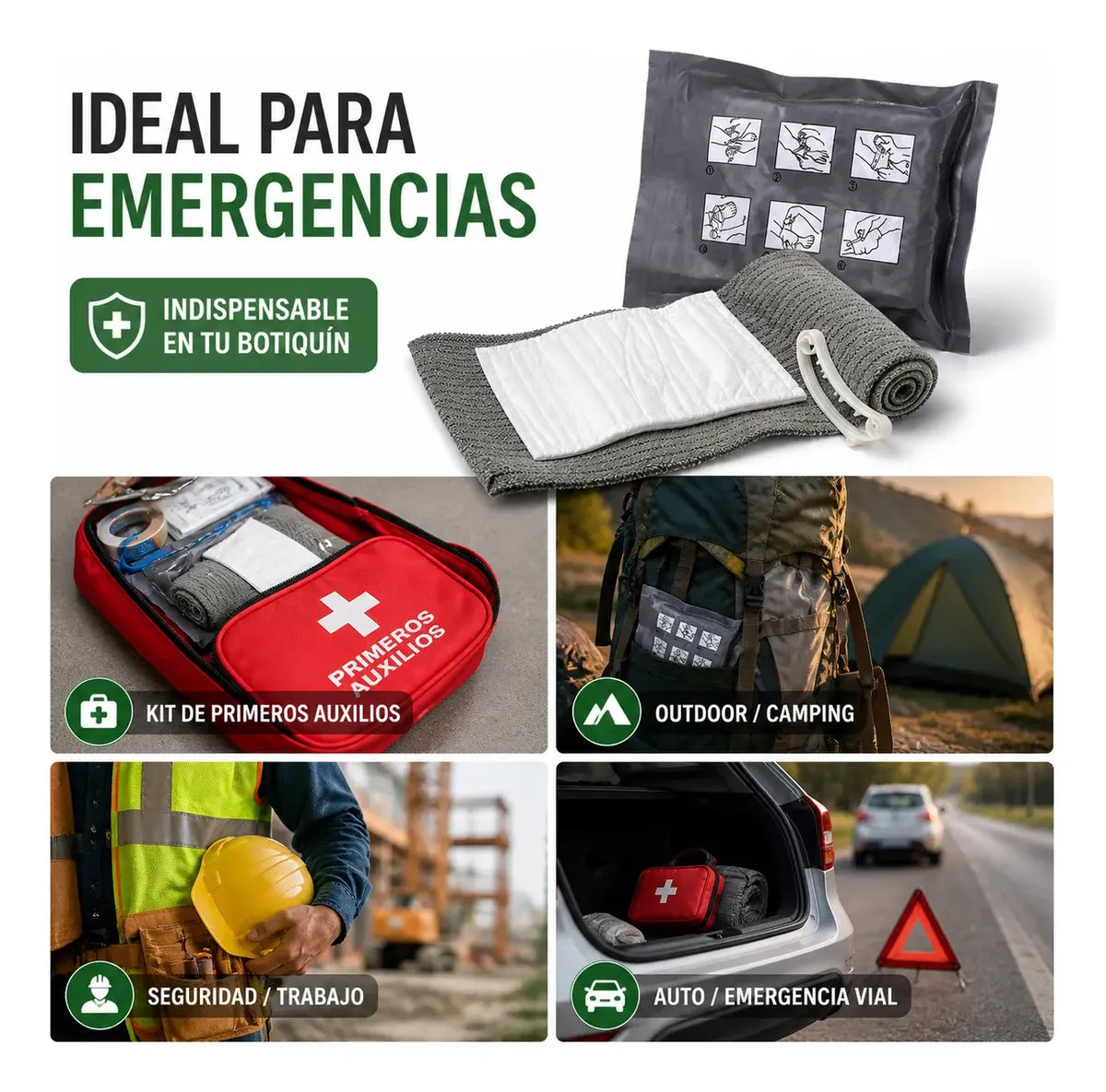 Vendaje De Emergencia Trauma Vendaje Israeli Rescate 6 Pulgadas