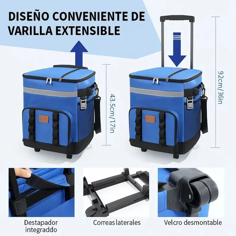Bolsa Termica Cooler Con Ruedas Para Picnic Playa Camping