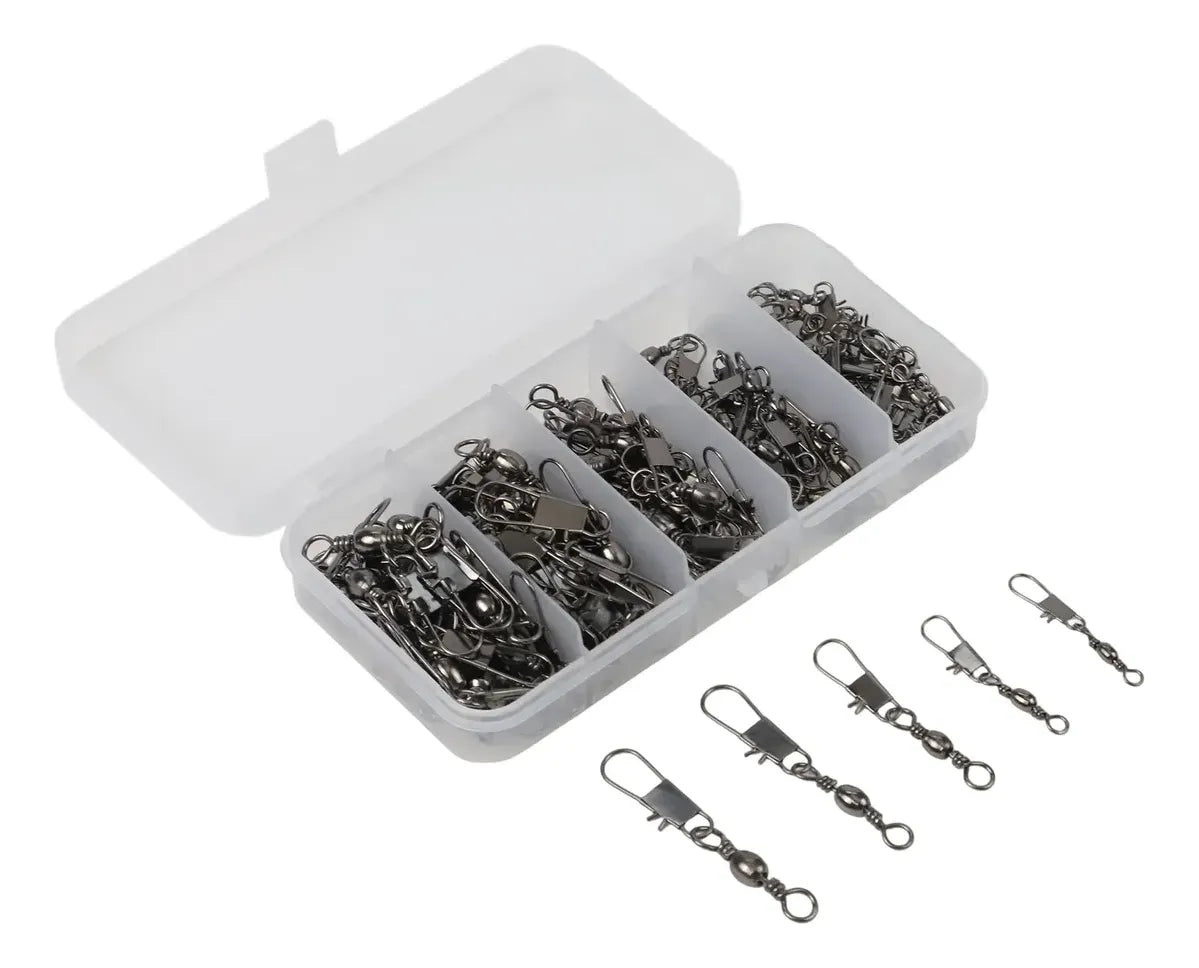 Caja Pesca 100 Snap Destorcedor Quitavueltas Accesorio Pesca Plateado