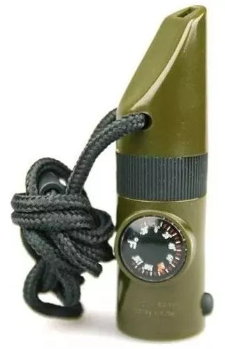 7en1 Brujula Silbato Lupa Militar Multifuncion Emergenci