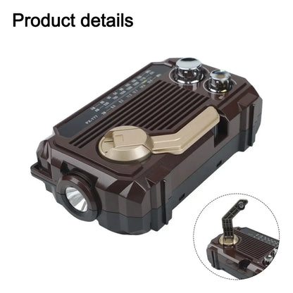 Radio Solar Bluetooth Parlante Linterna Dinamo Usb Fm Am