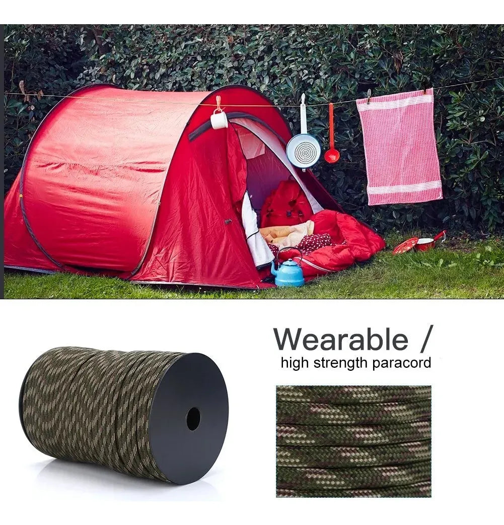 Cuerda Paracord Rollo 100 Metros 550 Cuerda Escalada Camping