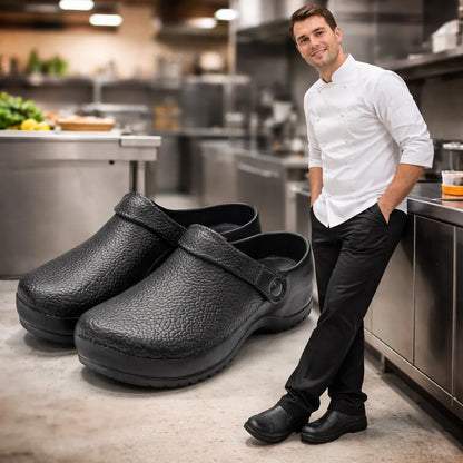 Zapato Chef Zueco Cocina Gastronomico Antideslizante Unisex Negro