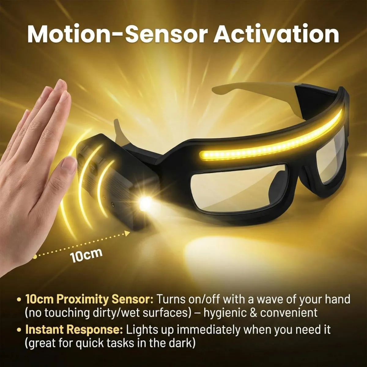 Linterna Trabajo Linterna Gafa Linterna Recargable Sensor Blanco