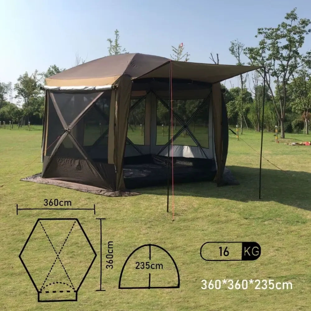 Carpa Camping 4 Estaciones Tienda 6 Personas 360x360x225cm