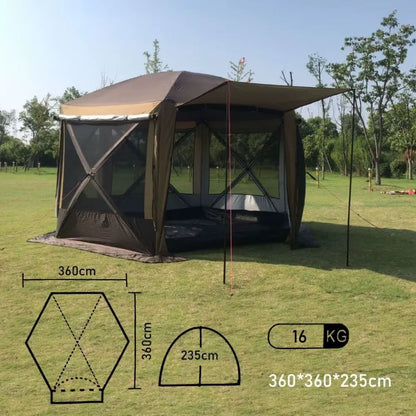 Carpa Camping 4 Estaciones Tienda 6 Personas 360x360x225cm