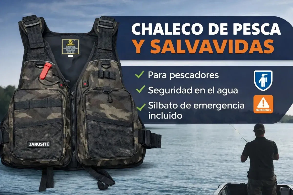 Chaleco Pesca Salvavidas Ajustable Chaleco Multifuncional