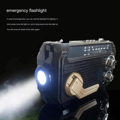 Radio Solar Bluetooth Parlante Linterna Dinamo Usb Fm Am