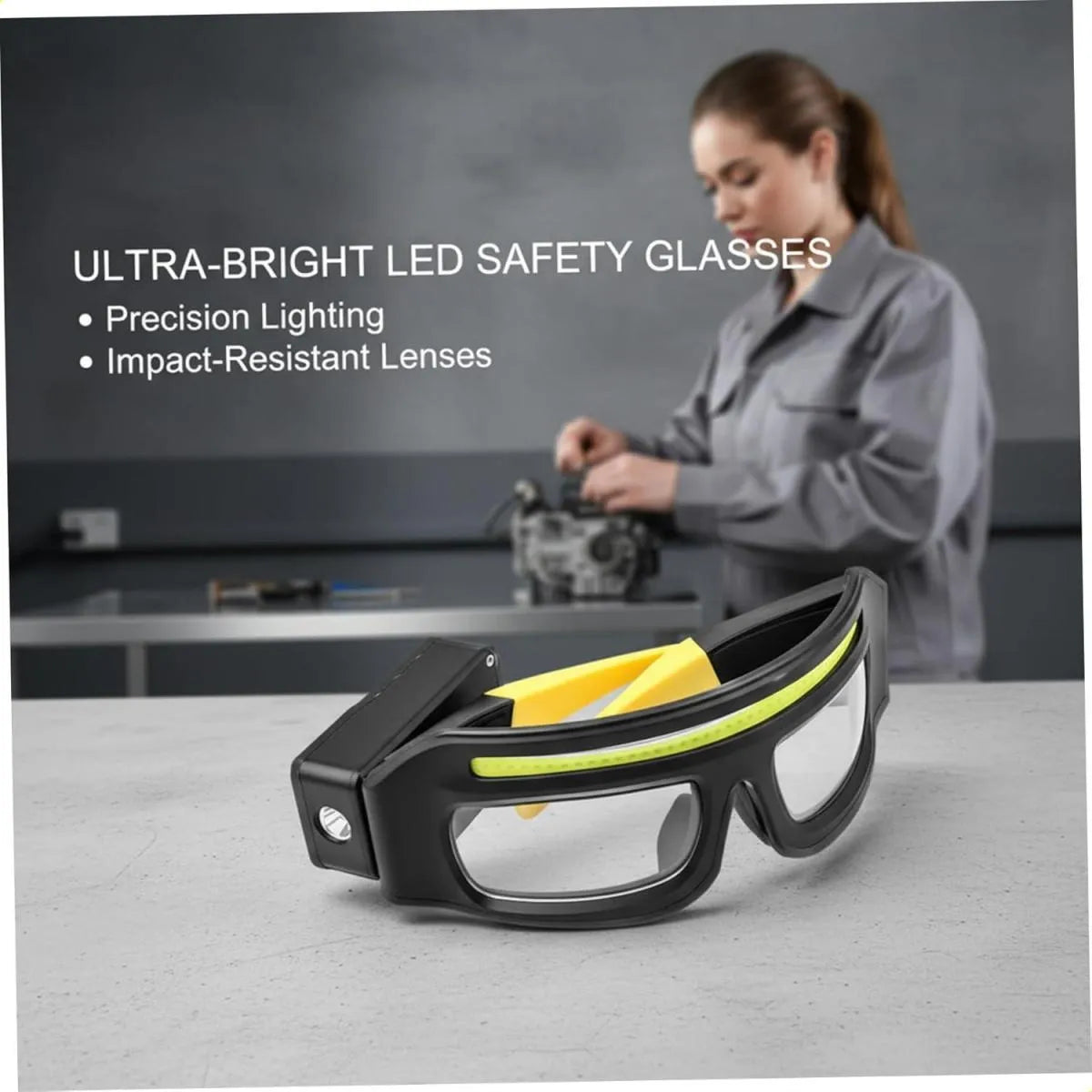 Linterna Trabajo Linterna Gafa Linterna Recargable Sensor Blanco