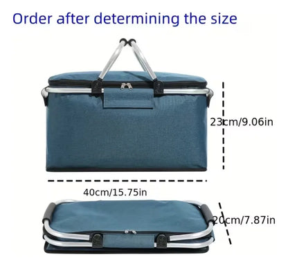 Canasto De Picnic Cesta Termica Picnic Impermeable 40x23x20