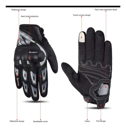 Guantes Para Moto Bicicleta Con Protecciones Pantalla Tactil