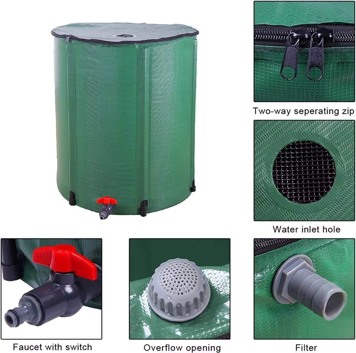 Estanque Agua Vertical 200 Litros Plegable Estanque Portátil