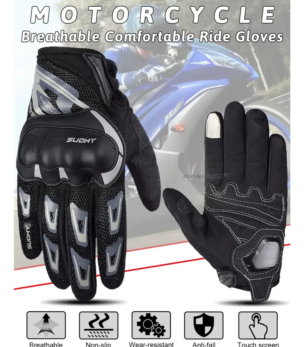 Guantes Para Moto Bicicleta Con Protecciones Pantalla Tactil