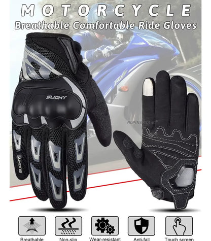 Guantes Para Moto Bicicleta Con Protecciones Pantalla Tactil