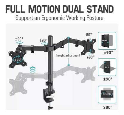 Brazo Soporte Monitor Base Para Monitor Dobl Alzador Monitor