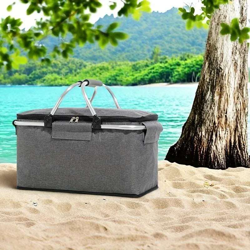 Canasto De Picnic Cesta Termica Picnic Impermeable 40x23x20