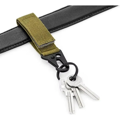Llavero Mosqueton Tactico Molle Velcro Llavero Camping Negro