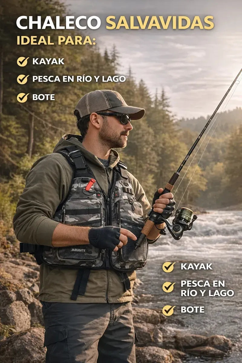 Chaleco Pesca Salvavidas Ajustable Chaleco Multifuncional