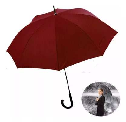 Paraguas Lluvia Plegable Grande Lluvia Negro 16 Varilla 90cm