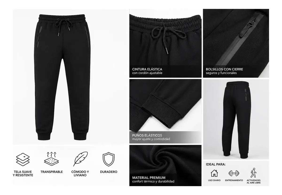 Pantalon Buzo Hombre Buzo Deportivo Jogger Cargo Polar