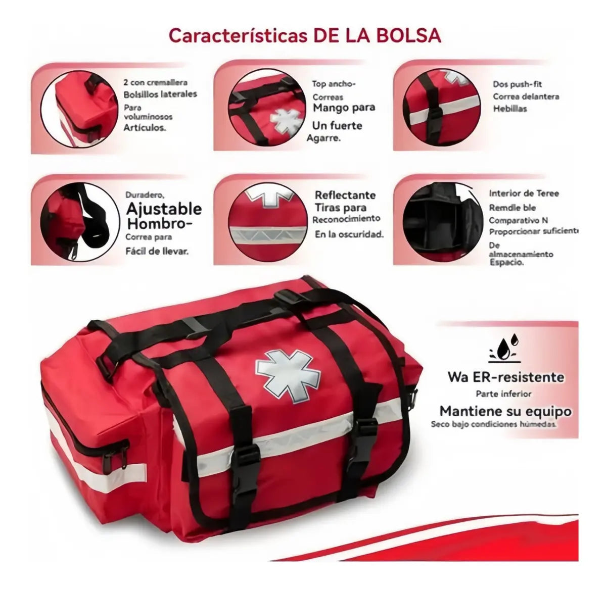 Botiquín Maleta Primeros Auxilios Mediano Ultra Resistente