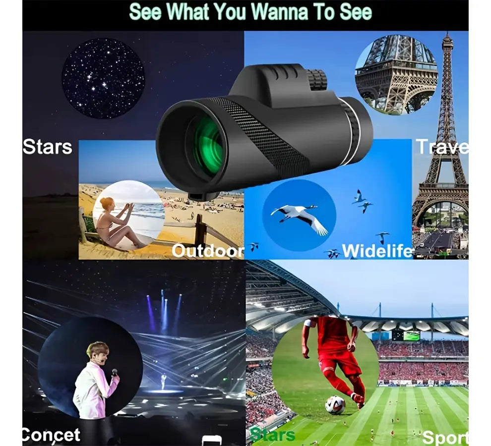 Kit Monocular + Porta Celular Monocular 40x60 Profesional