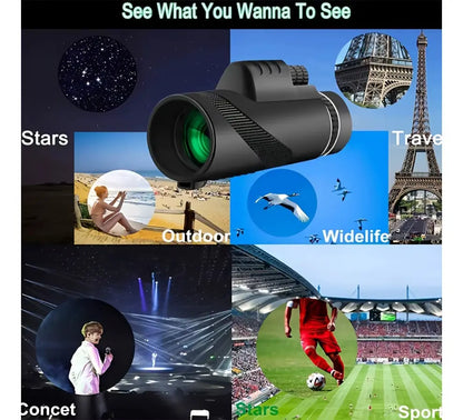 Kit Monocular + Porta Celular Monocular 40x60 Profesional