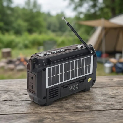 Radio Solar Bluetooth Parlante Linterna Dinamo Usb Fm Am