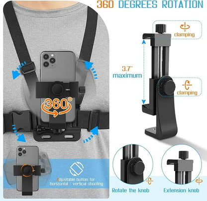 Soporte Celular Ajustable Arnes De Pecho Para Grabar Videos