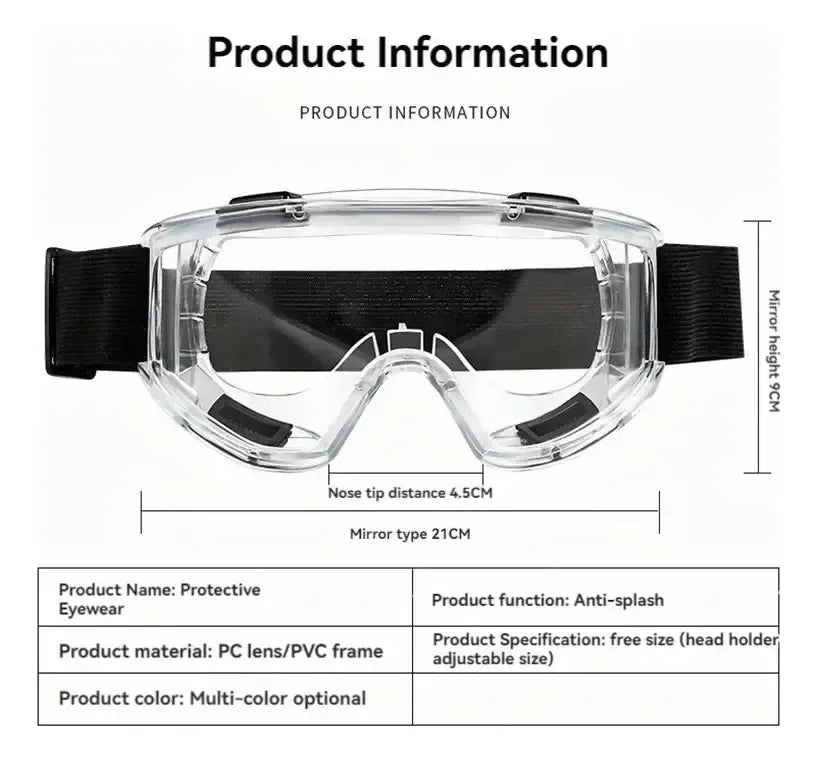 Lentes Seguridad Antiparras Gafas Proteccion Banda Ajustable