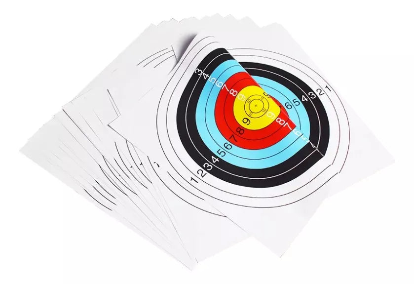 10x Blanco Arco Postones Pcp Target De Papel Tiro Al 60x60cm