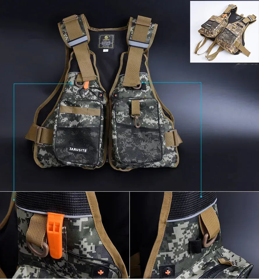 Chaleco Pesca Salvavidas Ajustable Chaleco Multifuncional