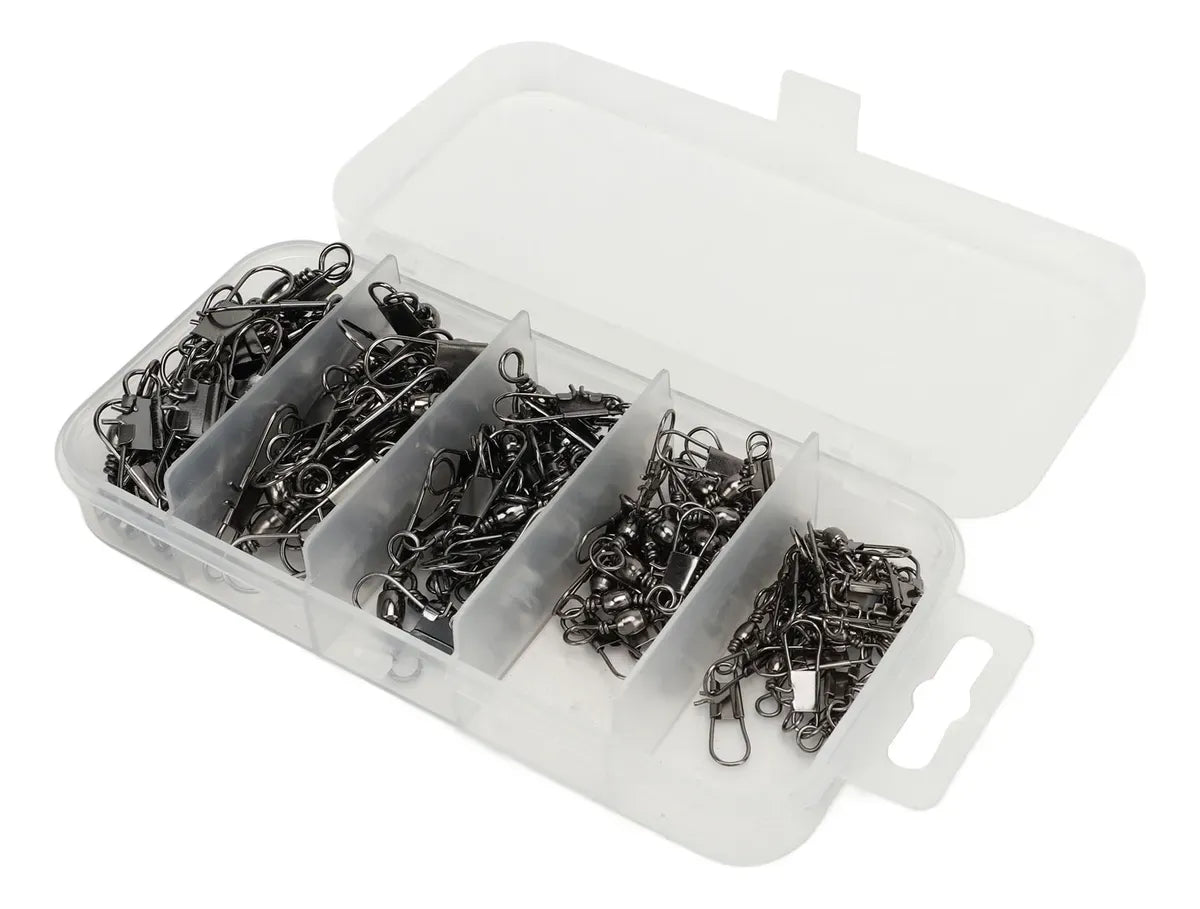 Caja Pesca 100 Snap Destorcedor Quitavueltas Accesorio Pesca Plateado