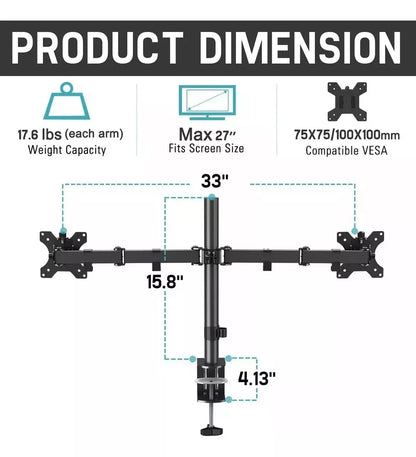 Brazo Soporte Monitor Base Para Monitor Dobl Alzador Monitor