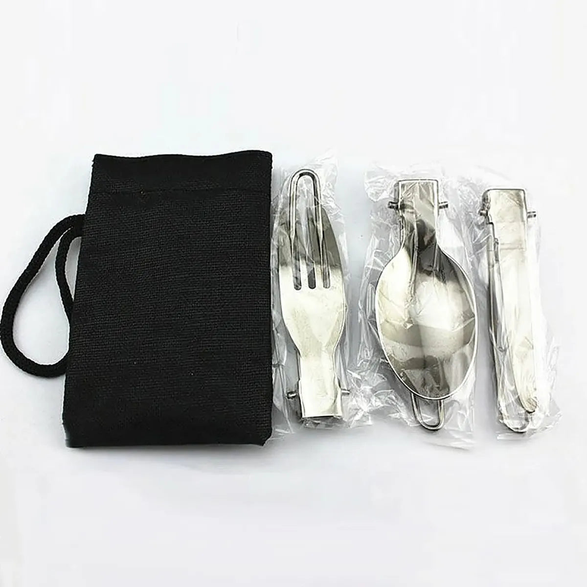 Set Cubiertos Servicio Camping Cuchara Tenedor Trekking 3en1