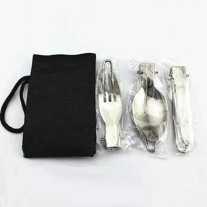 Set Cubiertos Servicio Camping Cuchara Tenedor Trekking 3en1