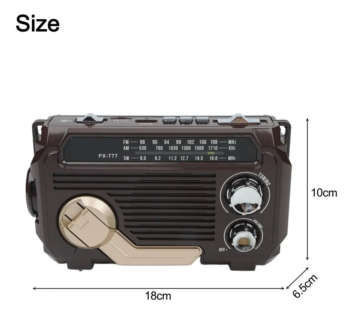 Radio Solar Bluetooth Parlante Linterna Dinamo Usb Fm Am