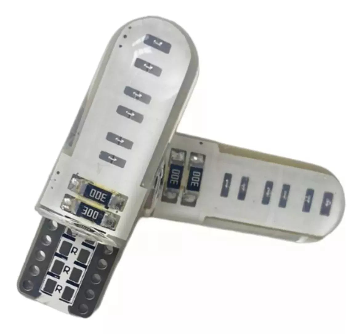 Set X2 Led Posicion T10 Siliconado Cambus Ampolletas Led 5w