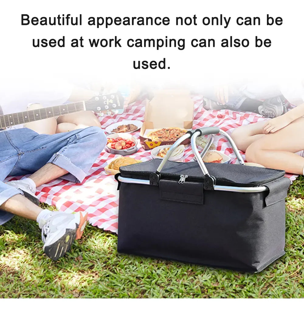 Canasto De Picnic Cesta Termica Picnic Impermeable 40x23x20