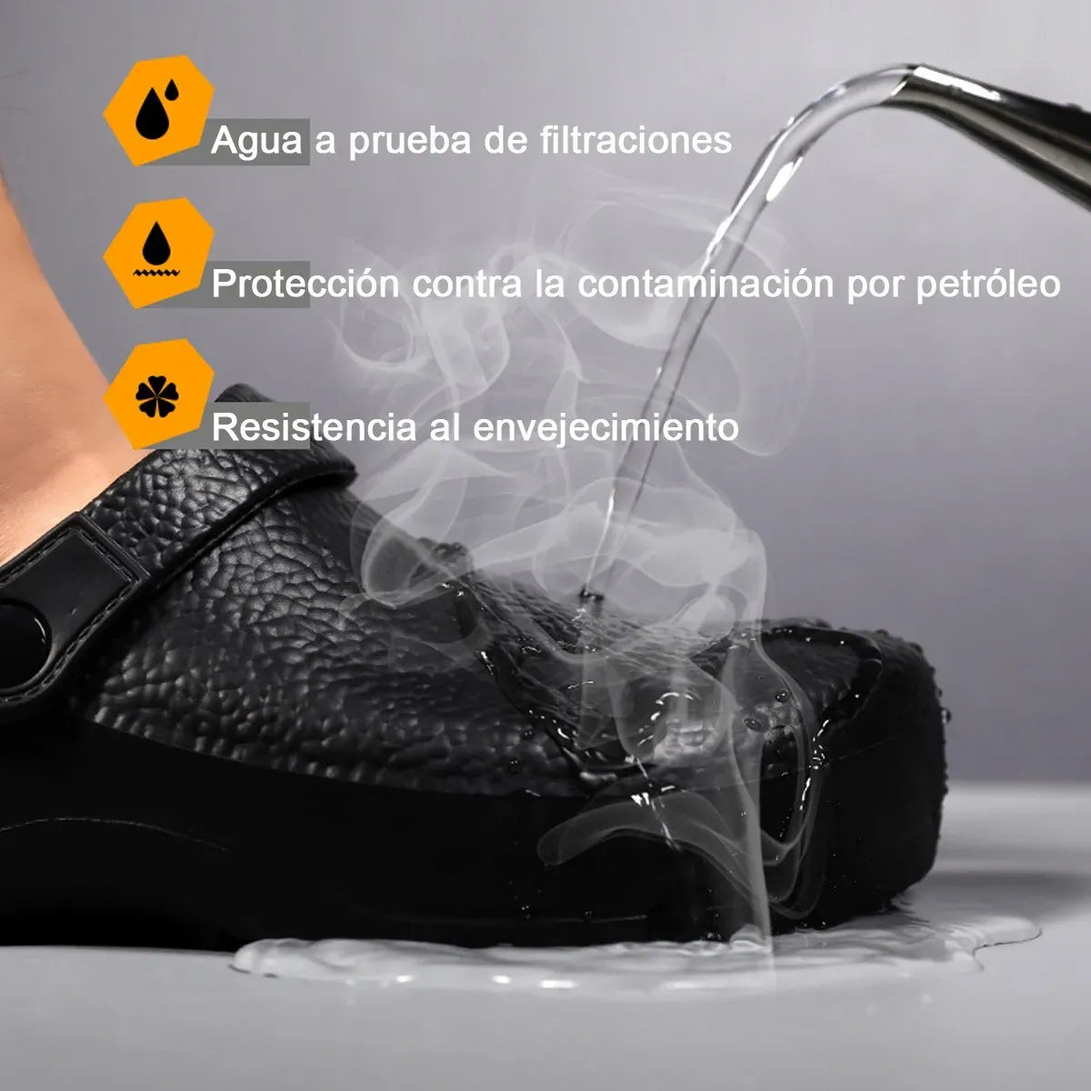 Zapato Chef Zueco Cocina Gastronomico Antideslizante Unisex Negro