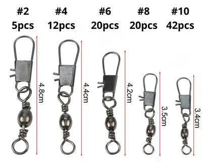 Caja Pesca 100 Snap Destorcedor Quitavueltas Accesorio Pesca Plateado