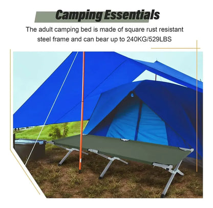 Catre Plegable Cama Campaña Camping Bolsa Transporte 190x62x42cm